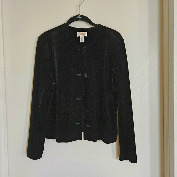 VTG Talbots petite velvet suit with jacket and skirt 14P - Picture 2 of 9